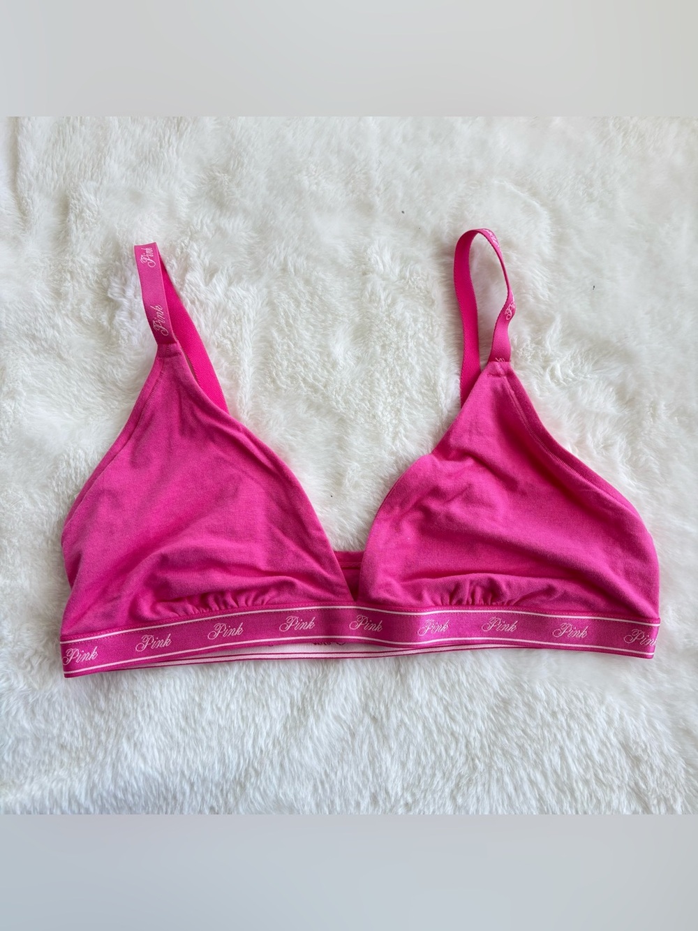 PINK Victoria's Secret Hot Pink Wireless Triangle Bralette